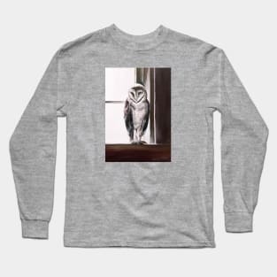 Purple Barn Owl painting Long Sleeve T-Shirt